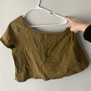 SHEIN Khaki Women's Crop Top